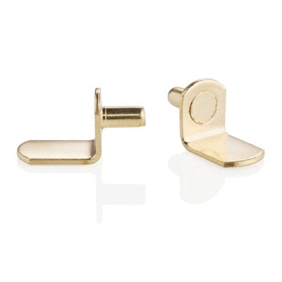 5mm Polished Brass Shelf Support Plug In L Shaped Pins