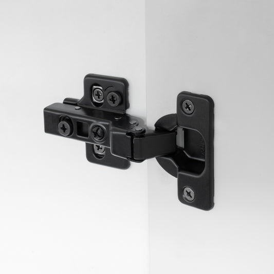 Cabinet Hinge Soft Close 100° SATIN BLACK Half Overlay Set Two