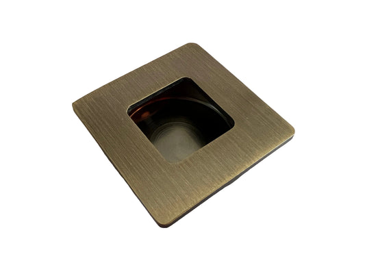 Antique Brass Recessed Flush Sliding Door Handle Inset Square Handle