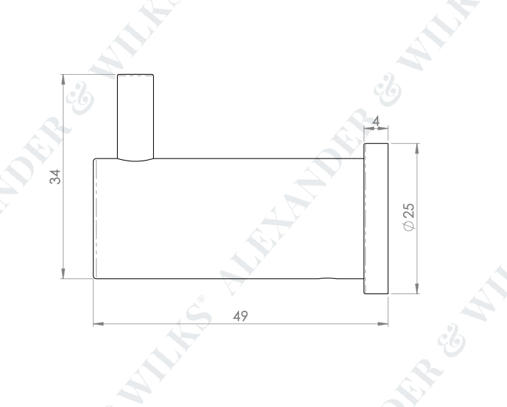Single Knurled Coat Hook Wall Door Mounted Hanger Brunel