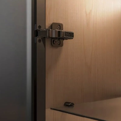 Cabinet Hinge Silence Soft Close 100° Black Half Overlay Aluminium Frame