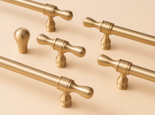 Cabinet Cup Handles Water Droplet Collection Brushed Brass