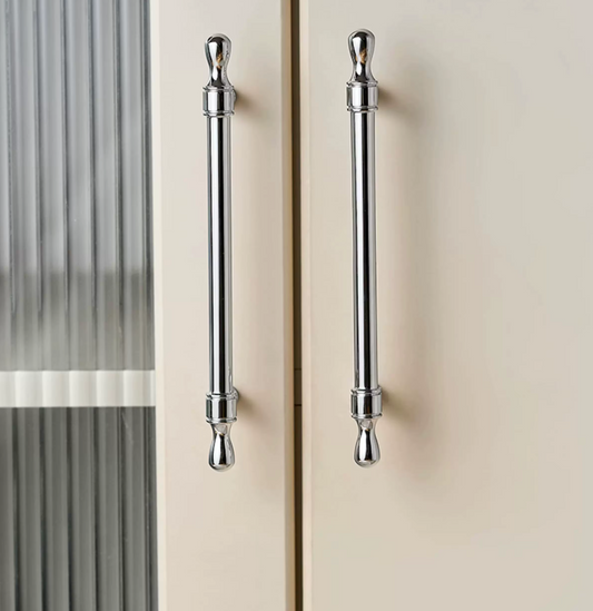 Cabinet Cup Handles Water Droplet Collection Polished Chrome
