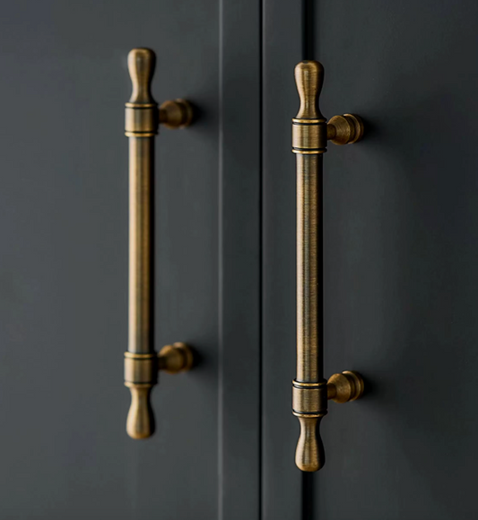 Cabinet Cup Handles Water Droplet Collection Brushed Antique Brass