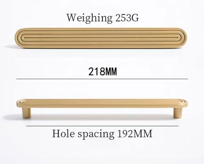 Cabinet Handle Nordic Slim Collection Brushed Brass
