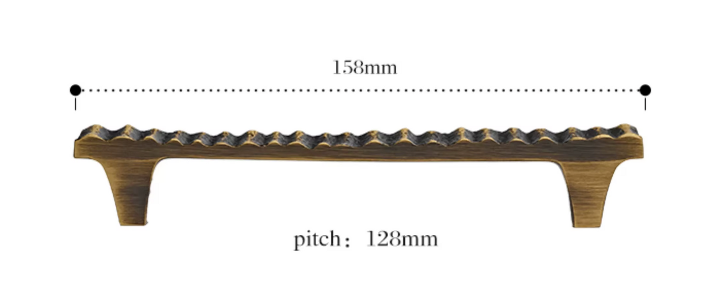 Cabinet Handles Forge Ribbed Collection Brushed Antique Brass