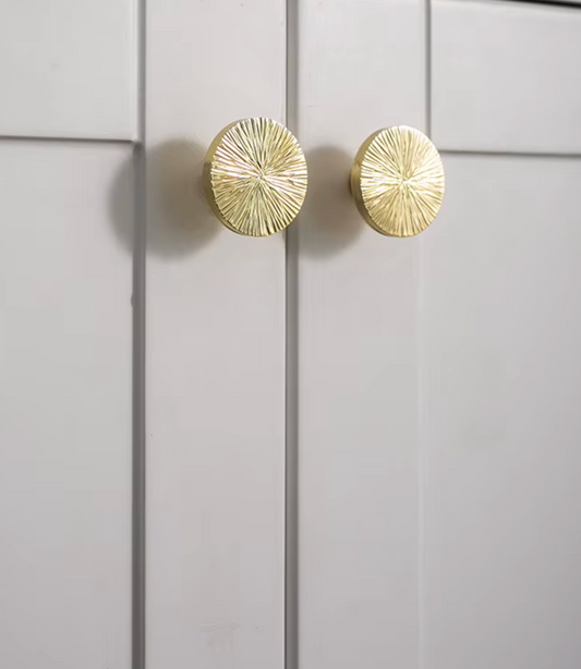 Cabinet Knobs Radiant Arc Half-Moon Collection Polished Brass