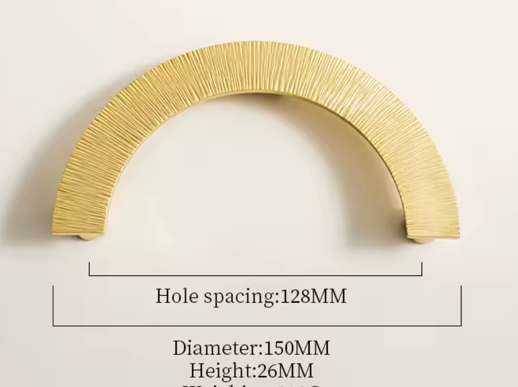 Cabinet Knobs Radiant Arc Half-Moon Collection Polished Brass