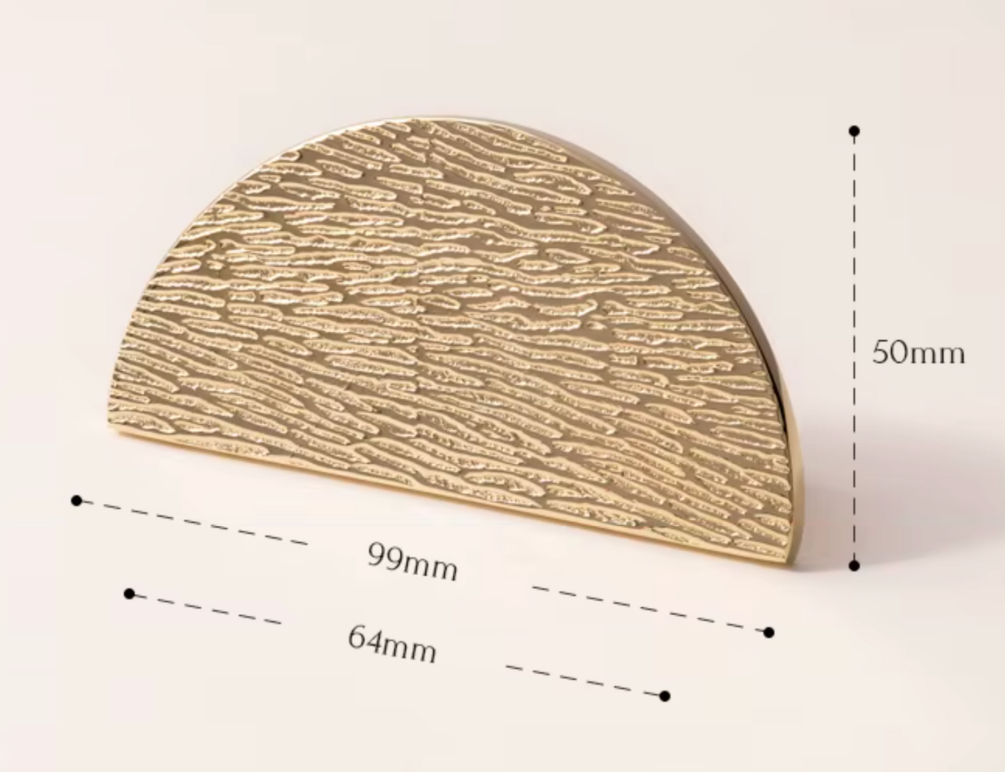 Cabinet Knobs Wood Grain Half-Moon Collection Polished Brass