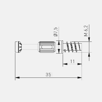 Cam Fixing Connecting Bolt Dowel 35mm for Flat Packed Furniture