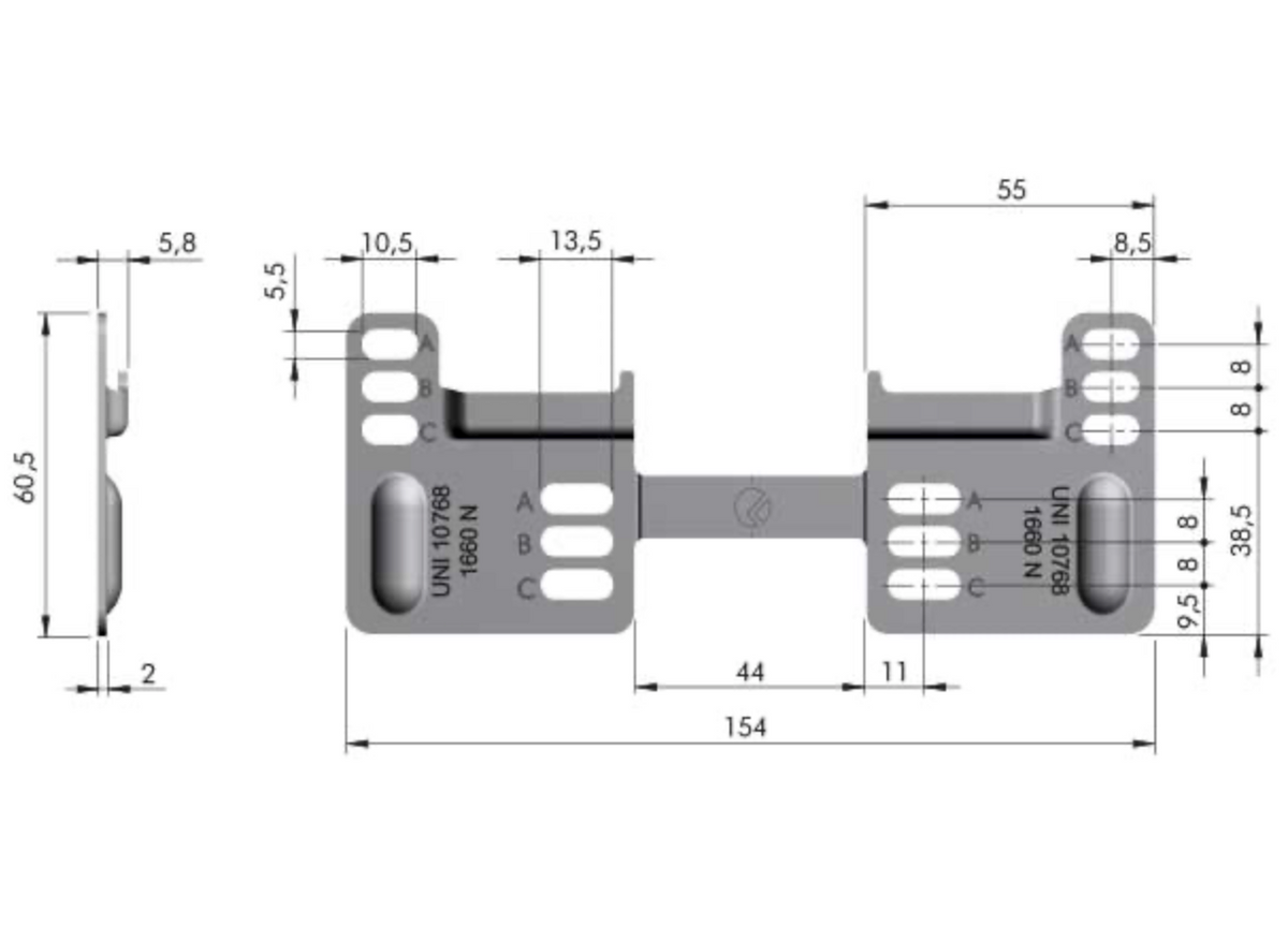 Double Wall Plate for Libra Cabinet Hangers WP2