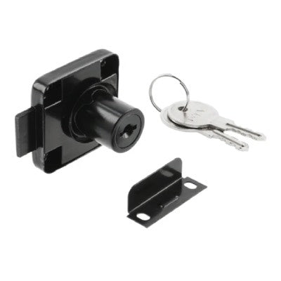 Drawer Rim Lock Ø19mm Cylinder Black with Steel Keys