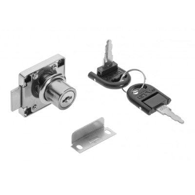 Drawer Rim Lock Ø19mm Cylinder Chrome with Foldable Key