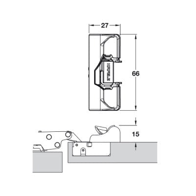 Hafele Add on Soft Close Hinge Adaptor for 110° Hinges