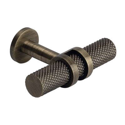 Hafele Barchester Knurled T-Bar Handle Antique Bronze