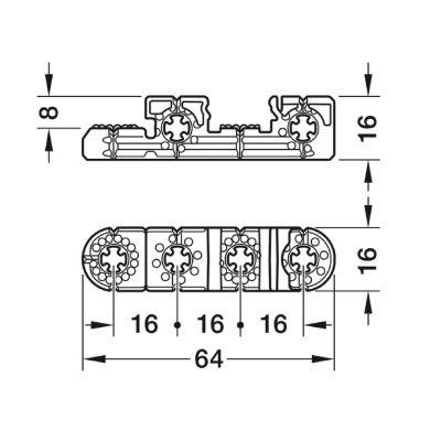 Hafele Ixconnect UC 262.00.100 Plastic Universal Connector