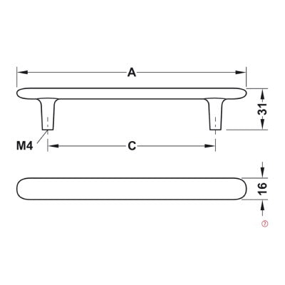 Hafele Pebble Pull Cupboard Handle