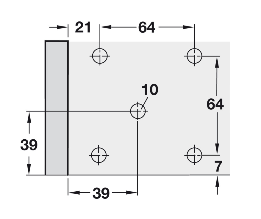 Hafele Plinth Foot Top Section Screw Fixing