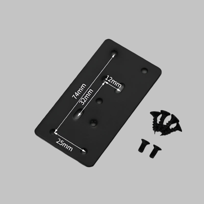 Hinge Repair Plate Black HRPSMB Mounting Plate Side