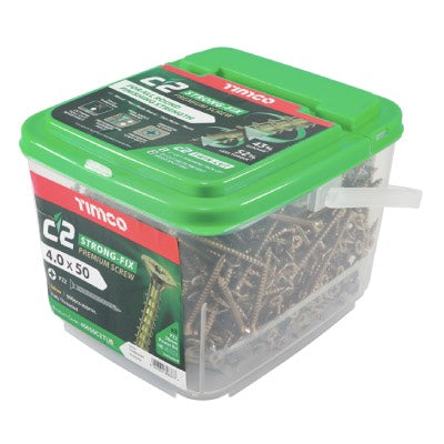 MDF 4x50 C2 Strong-Fix Premium Countersunk Wood Screws Tubs