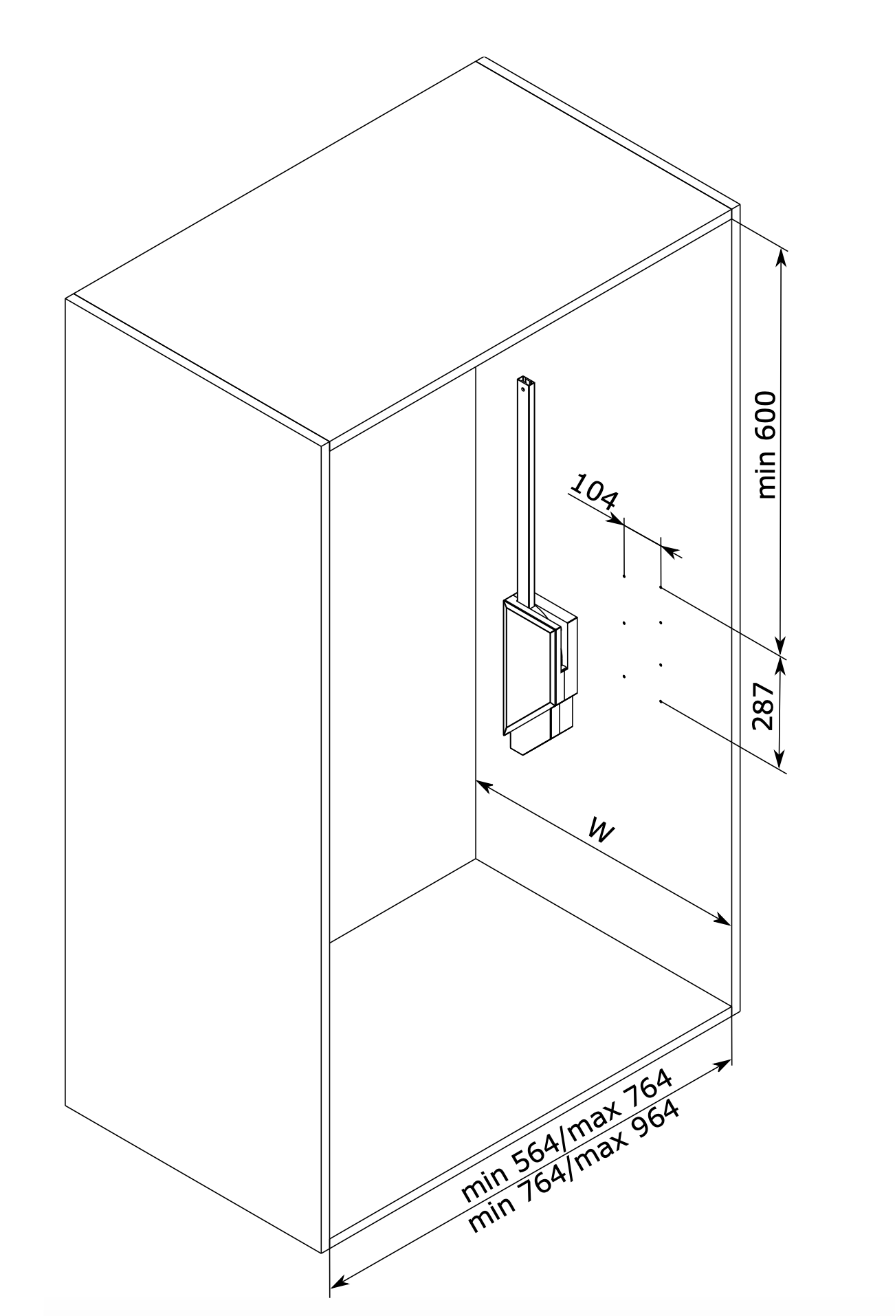 Heavy Duty Pull Down Wardrobe Rail Lift Dark Grey