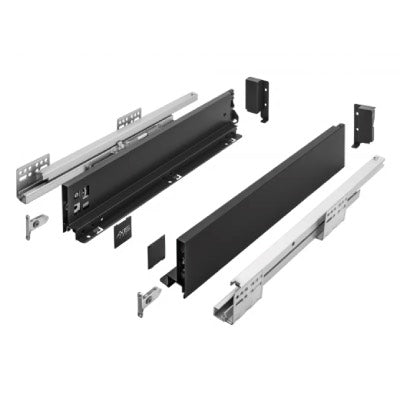 Metal Drawer Set Low Black AxisPro Slim Box System A86mm