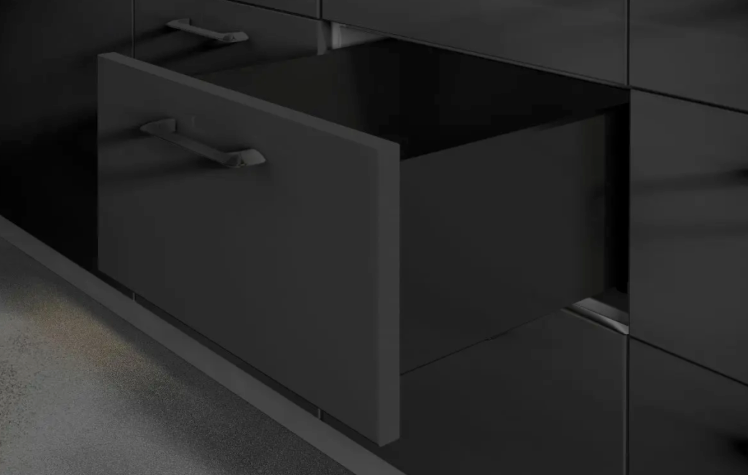 Metal Drawer Set High Black AxisPro Slim Box System C168mm