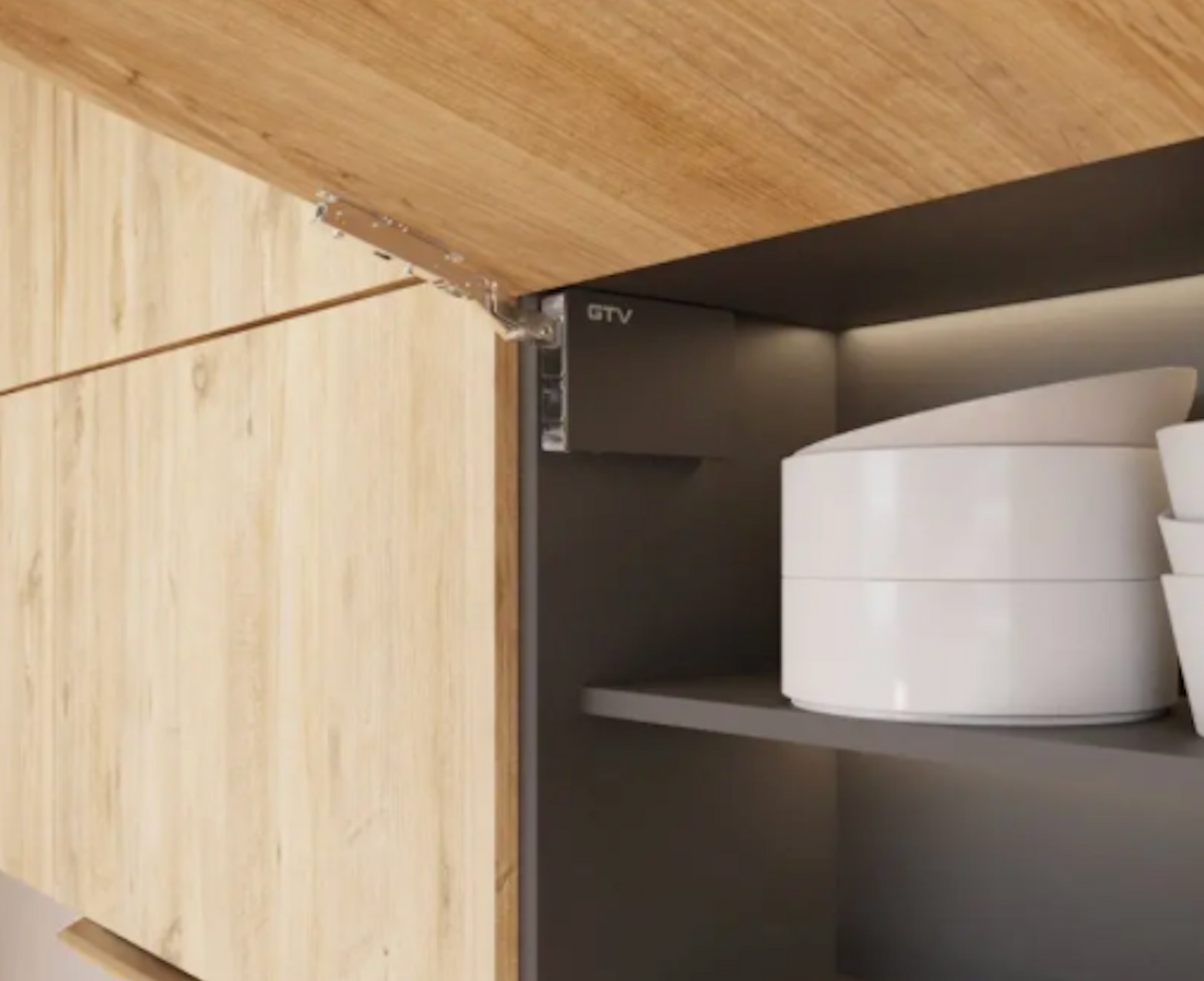 Push to Open Lift Mechanism Stay Cabinet Hinge Set