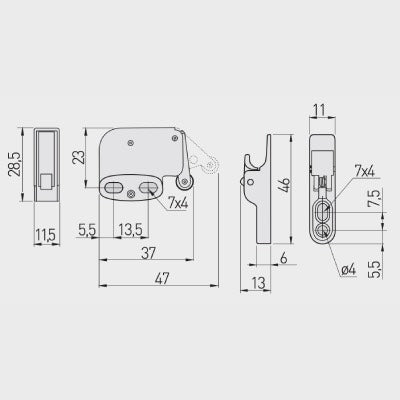 Push to Open Spring Catch Cabinet Door Mini Latch
