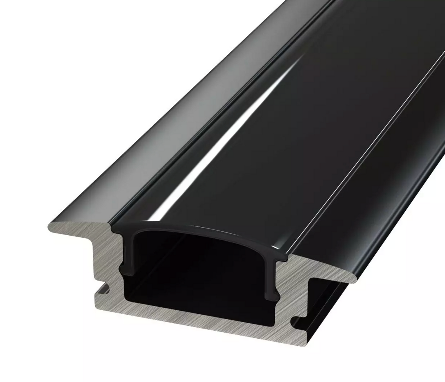Black Led Profile Ultra Slim Recessed 2M Channel for Led Tape