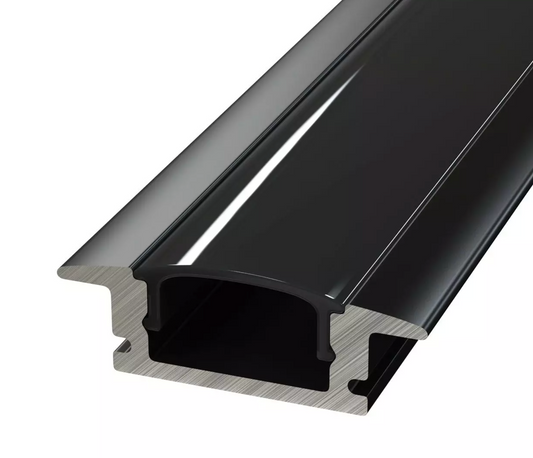 Black Led Profile Ultra Slim Recessed 2M Channel for Led Tape