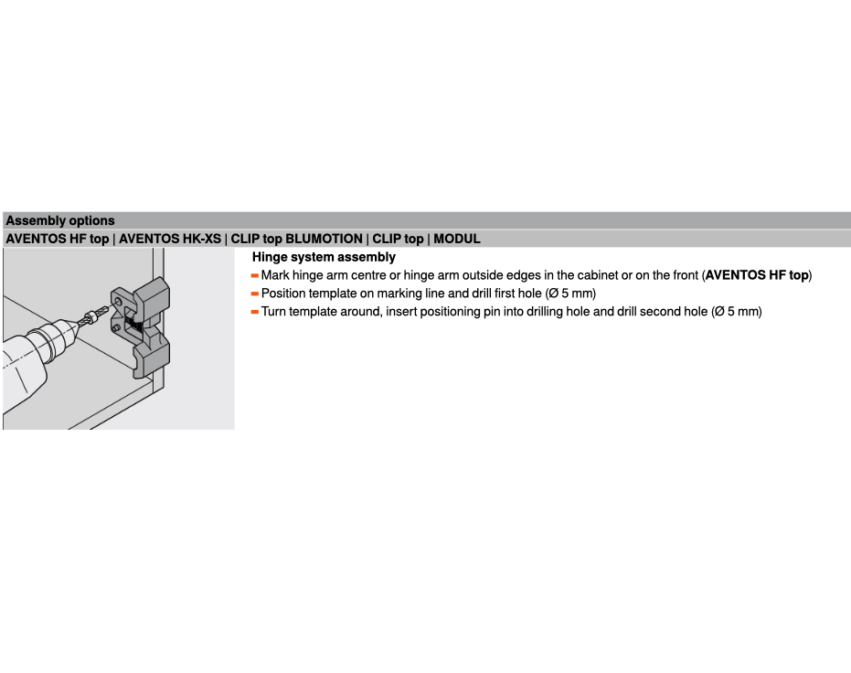 Blum 65.5070 Drilling Template for Mounting Plates