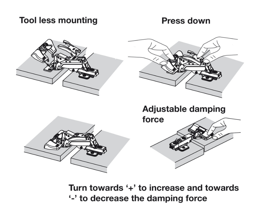 Hafele Add on Soft Close Hinge Adaptor for 165° Hinges