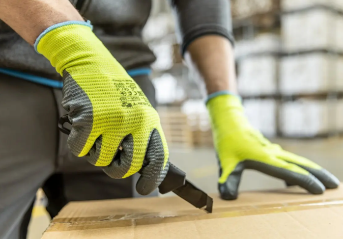 Construction Working Safety Gloves Nitrile Coated Green