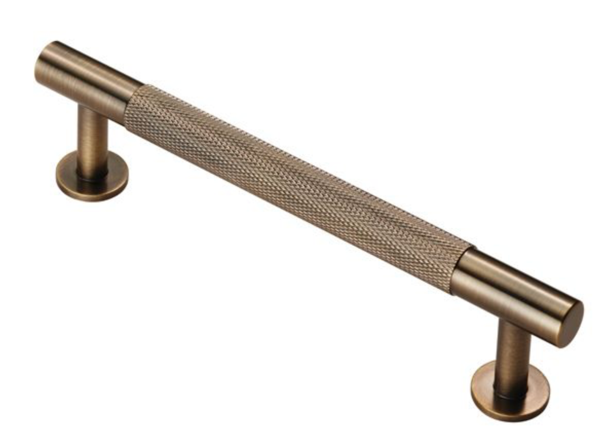 Carlisle Brass Cabinet T-Bar Knurled Pull Handle Antique Brass FTD700