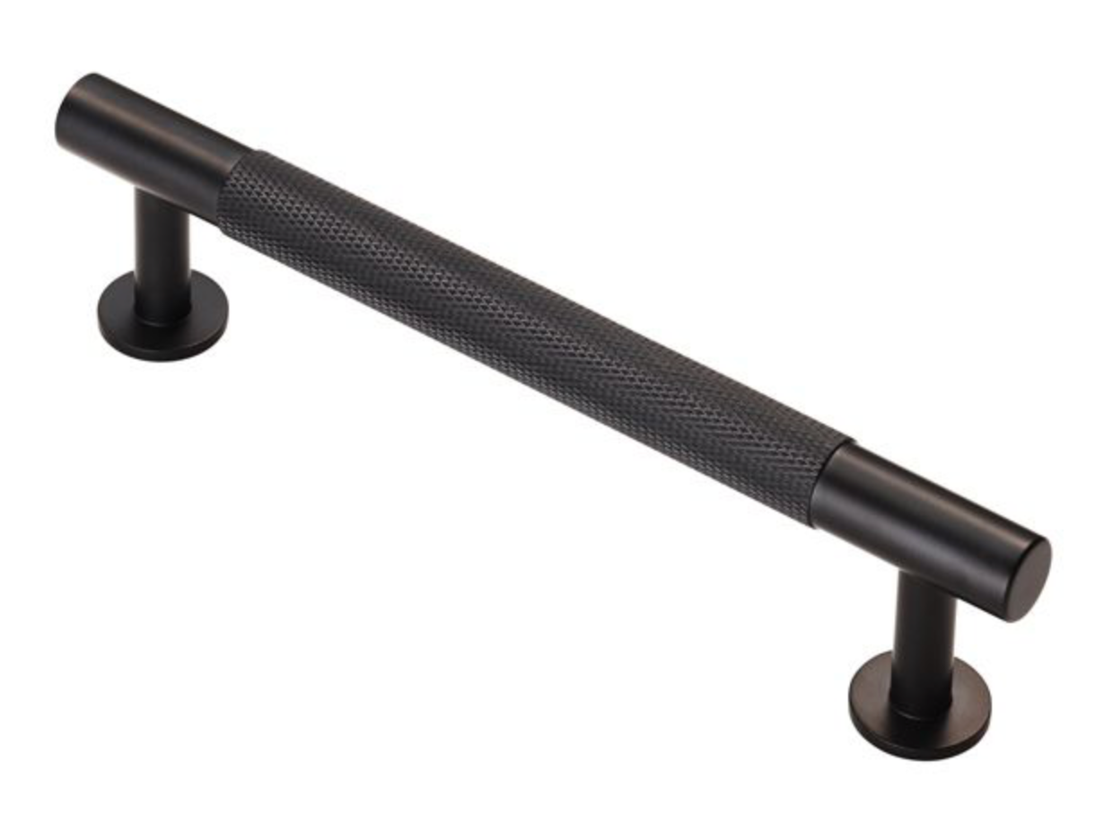 Carlisle Brass Cabinet T-Bar Knurled Pull Handle Matt Black FTD700