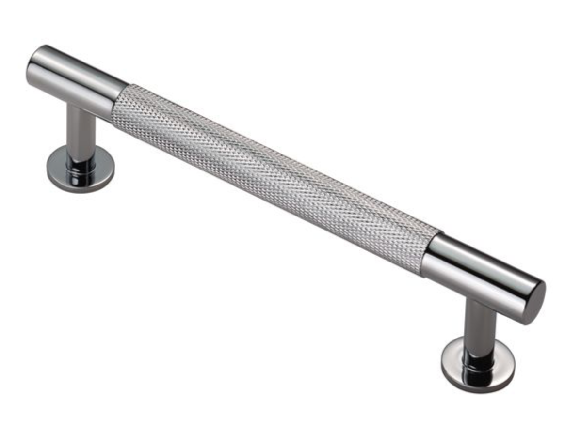 Carlisle Brass Cabinet T-Bar Knurled Pull Handle Polished Chrome FTD700