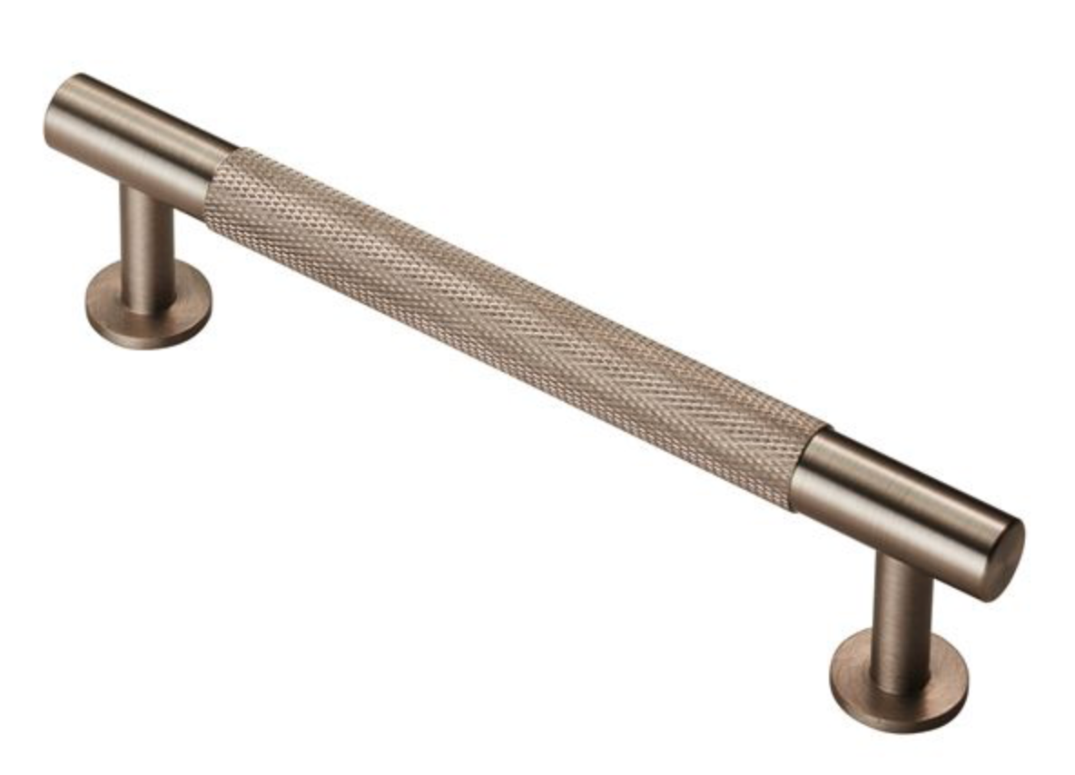 Carlisle Brass Cabinet T-Bar Knurled Pull Handle Satin Nickel FTD700