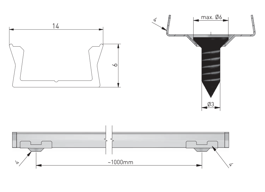 Led Profile Silver 3M Ultra Slim Surface Mounted Led Channel