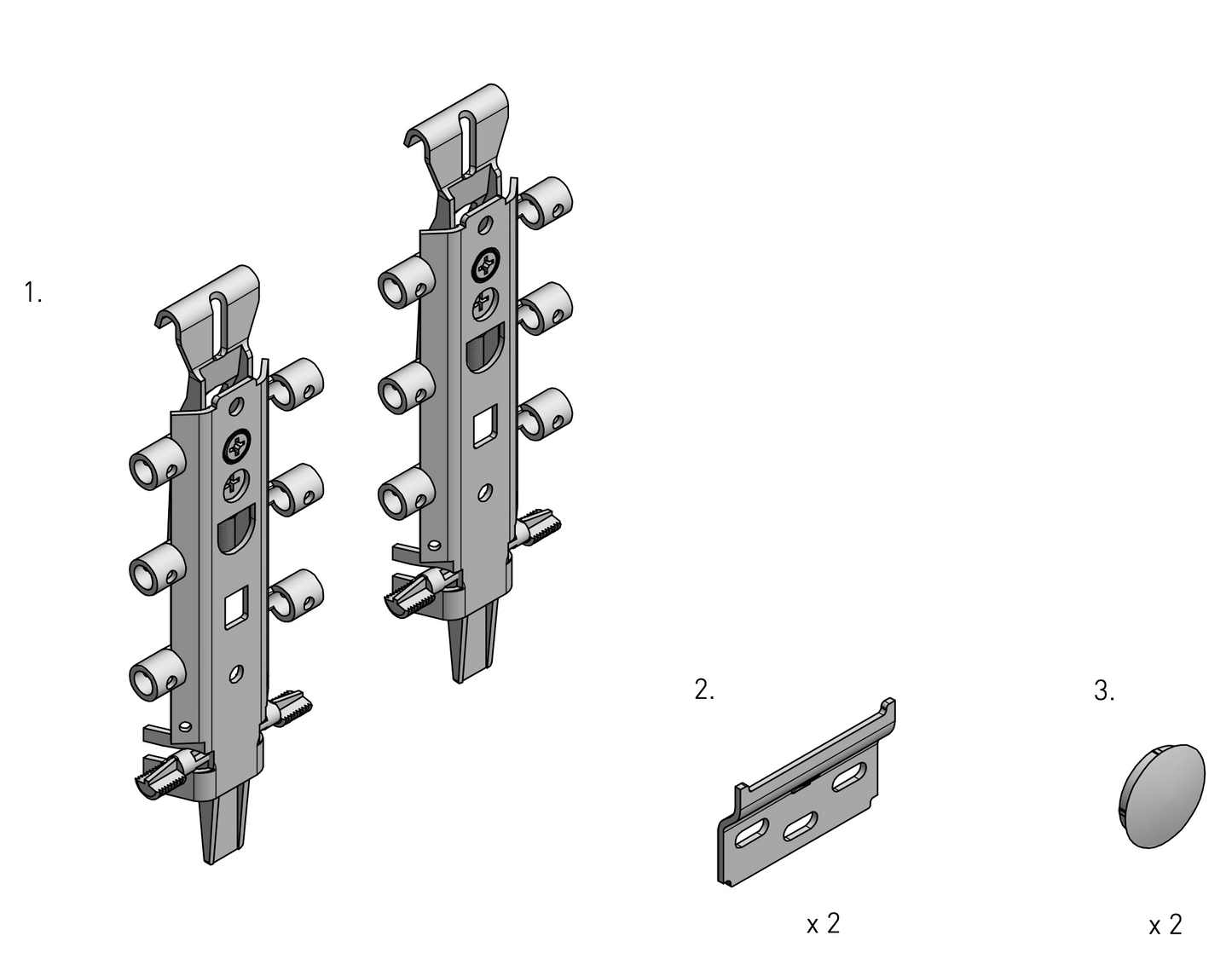 Concealed cabinet Hangers Set for Wall Mounted Units