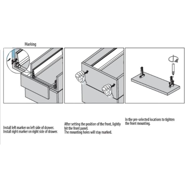 Front Fixing Template for Mounting AXISPRO Drawer Fronts