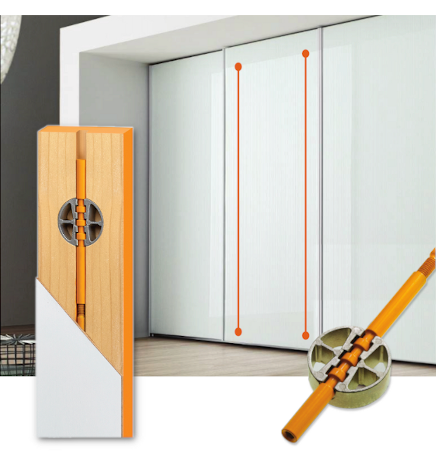 Sugatsune Concealed Straightener Bar for Large Doors