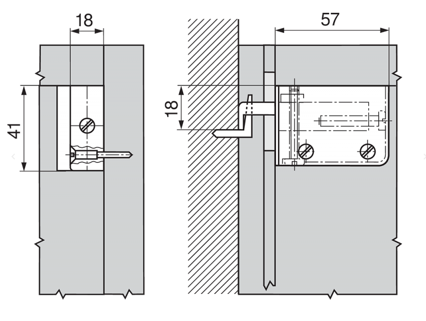 Blum Cabinet Hanging Bracket Set 48N0510 Brown