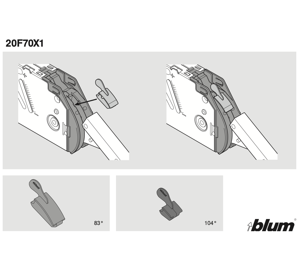 Blum 20F7011 Aventos HF 83° Opening Angle Stop