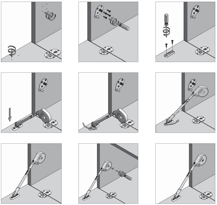Stay Lift for Drop Down Cabinet Doors SHORT