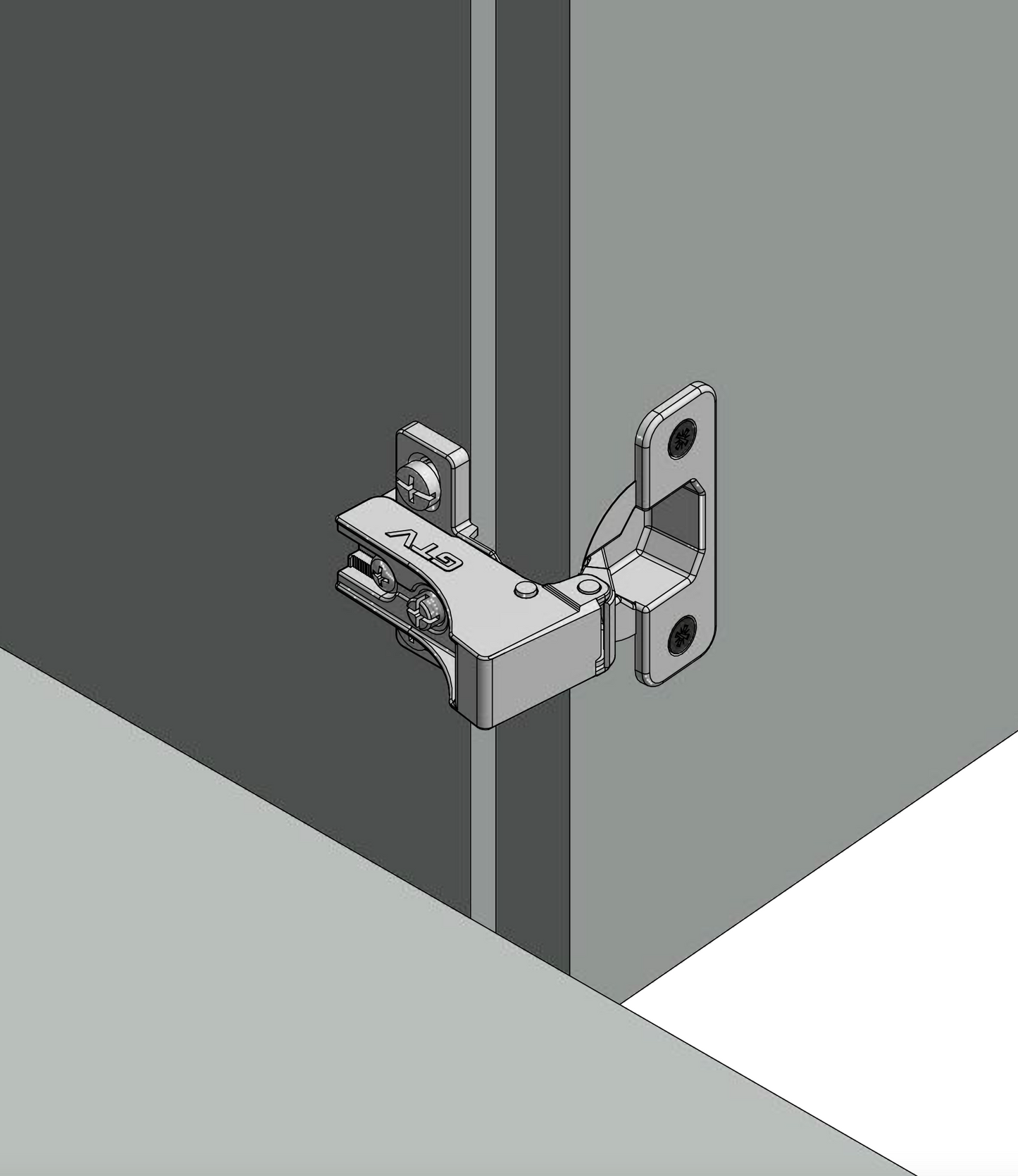 Cabinet Hinge Soft Close 90° Short Arm Parallel Angular Blind Corner