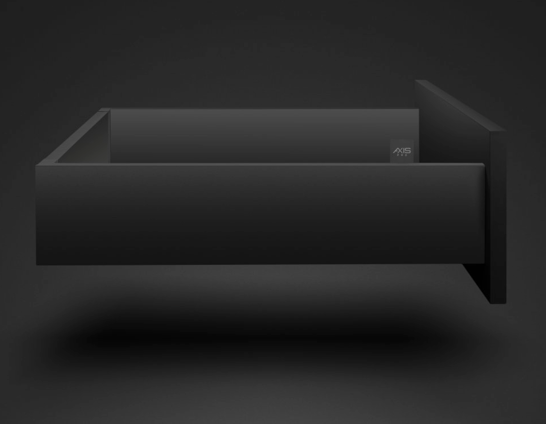 Metal Drawer Set Low Black AxisPro Slim Box System A86mm