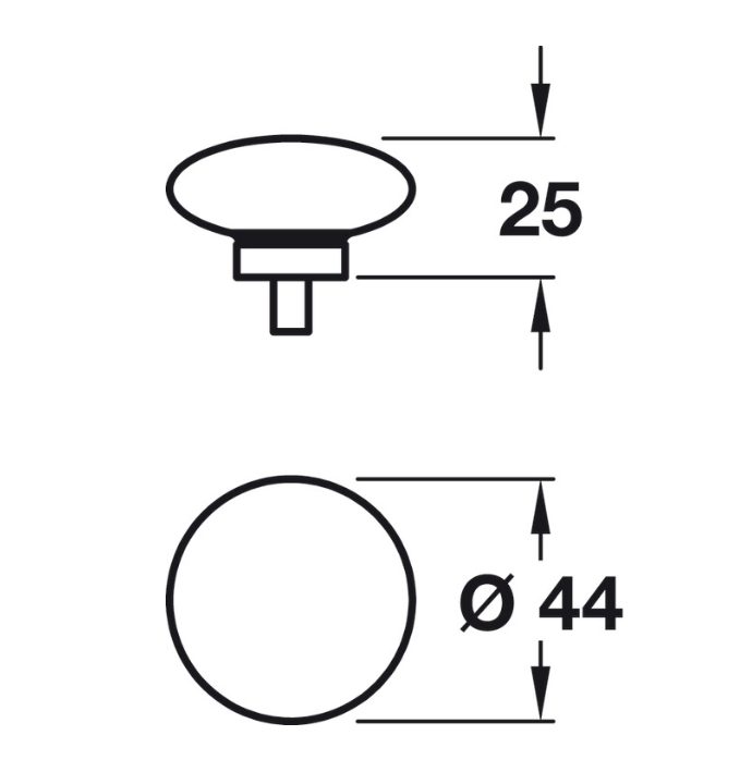 Hafele Glacio Cupboard Glass Round Knob Nickel Base