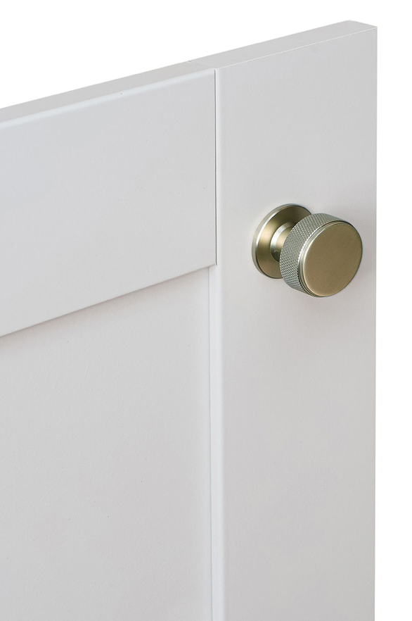 Knurled Radio Cabinet Knob Antique Brass 34mm