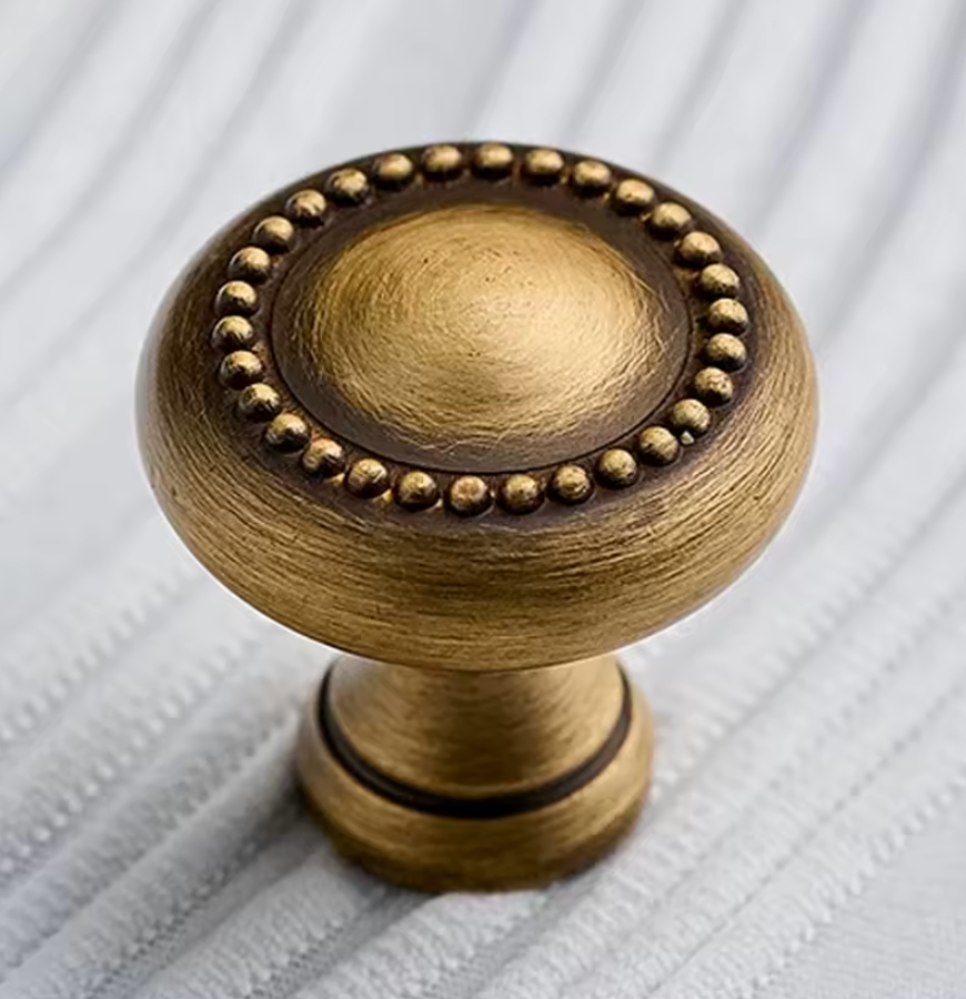 Cabinet Handle Double Wave Collection Brushed Antique Brass